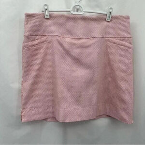 S C & Co Womens Athletic Skort XL Orange White Shorts Activewear Pockets Pull On